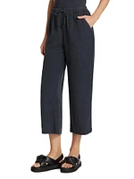 Angie Drawstring Wide-Leg Crop Pants