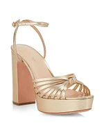 Rivka 120MM Metallic Leather Knot Platform Sandals