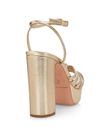 Rivka 120MM Metallic Leather Knot Platform Sandals