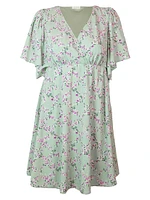 Plus Florence Flutter-Sleeve Dress