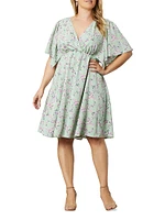 Plus Florence Flutter-Sleeve Dress