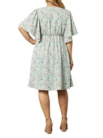 Plus Florence Flutter-Sleeve Dress