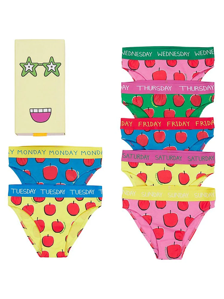 Little Girl's & Days Of The Week Apples Underwear Set