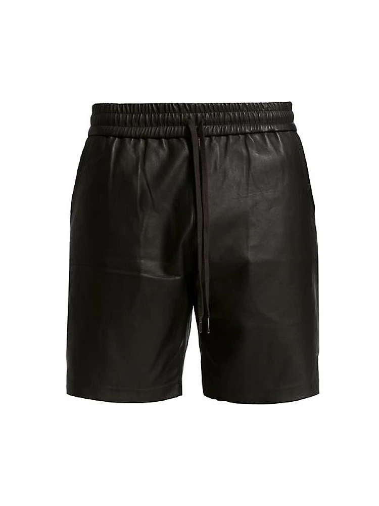 Lamb Leather Drawstring Shorts