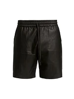 Lamb Leather Drawstring Shorts