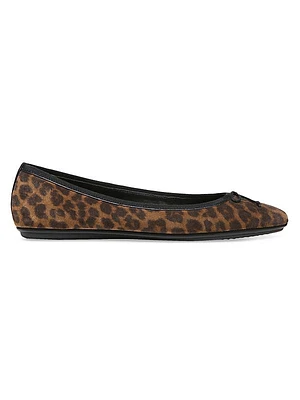 Beatrix Animal-Print Suede Ballet Flats