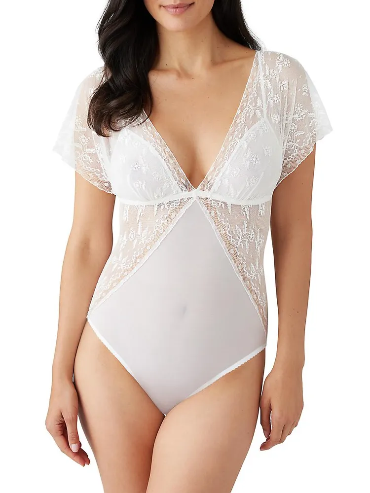 Lifted Luxury Lace-Insert Bodysuit