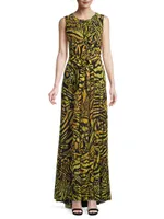 Abito Lungo Printed Maxi Dress