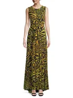 Abito Lungo Printed Maxi Dress