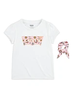 Little Girl's & 2-Piece Batwing T-Shirt Scrunchie Set