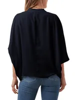 Concourse Satin-Back Crepe Top