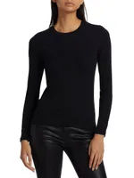 Tess Rib-Knit Crewneck T-Shirt