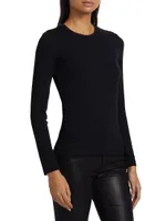 Tess Rib-Knit Crewneck T-Shirt