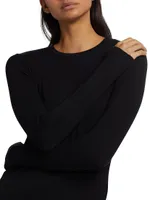 Tess Rib-Knit Crewneck T-Shirt