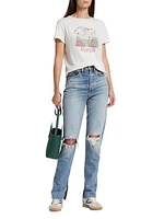 Super High-Rise Distressed Drainpipe Jeans