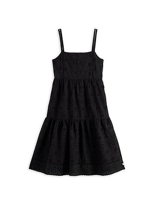 Little Girl's & Girl's Broderie Anglaise Detail Dress