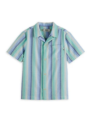 Little Boy's & Boy's Stripe Short-Sleeve Shirt
