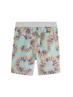 Little Boy's & Tie-Dye Print Swim Shorts