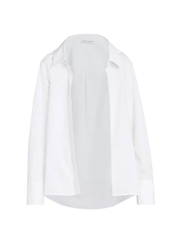 Oversized Cotton Poplin Button-Front Shirt