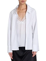 Oversized Cotton Poplin Button-Front Shirt