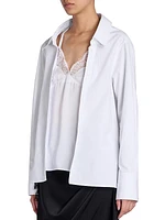 Oversized Cotton Poplin Button-Front Shirt