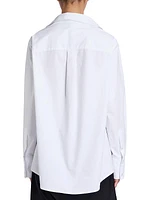 Oversized Cotton Poplin Button-Front Shirt