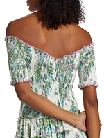 Soledad Smocked Off-The-Shoulder Minidress