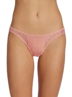 Sheer Striped Lace Bikini Briefs