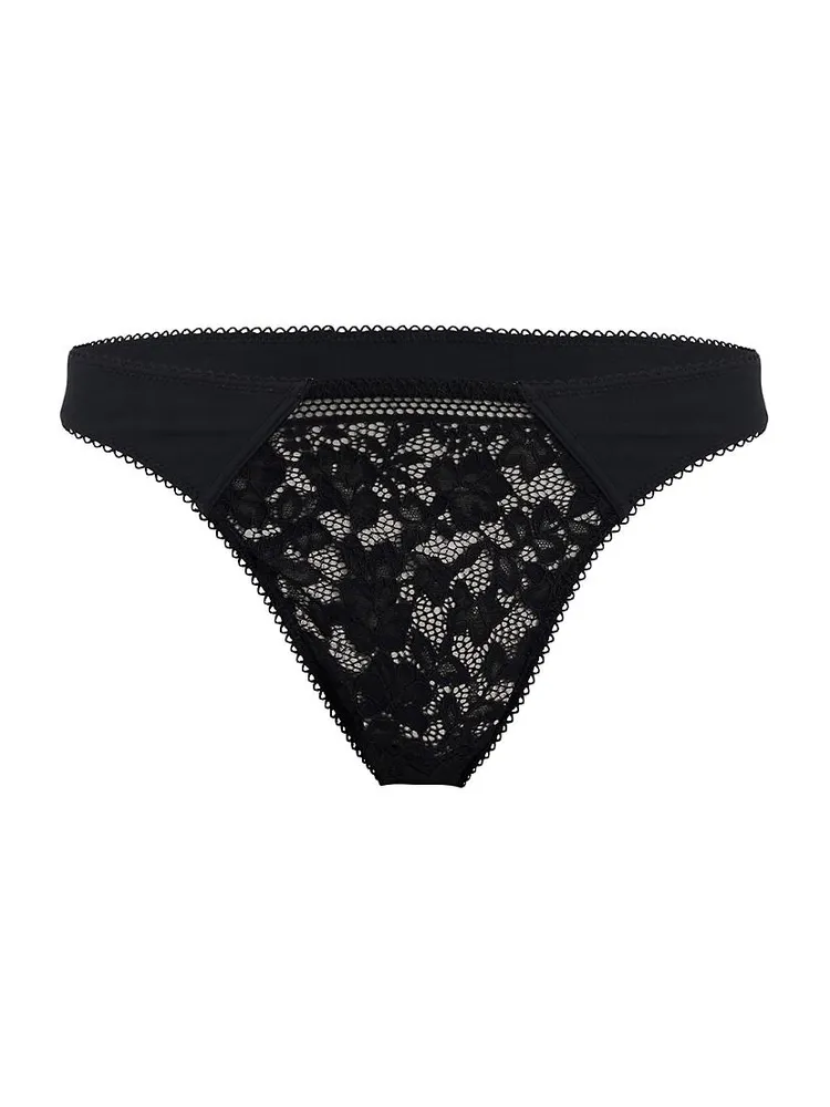 Mid-Rise Lace Thong