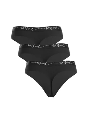 3-Pack Logo Cotton-Blend Thongs