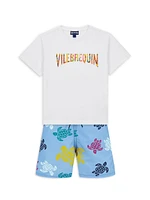 Little Boy's & Turtle Swim Trunks