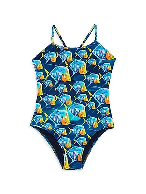 Little Girl's & Girl's Piranha One-Piece Swimsuit