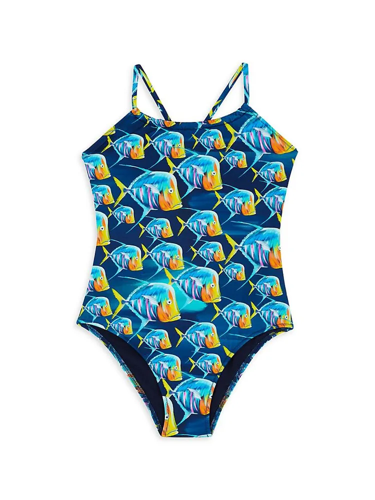 Little Girl's & Piranha One-Piece Swimsuit