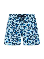 Little Boy's & Turtles Leopard Print Swim Trunks