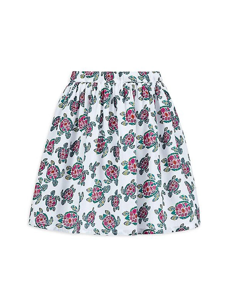 Little Girl's & Girl's Turtle Cotton Voile Skirt