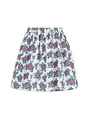 Little Girl's & Girl's Turtle Cotton Voile Skirt