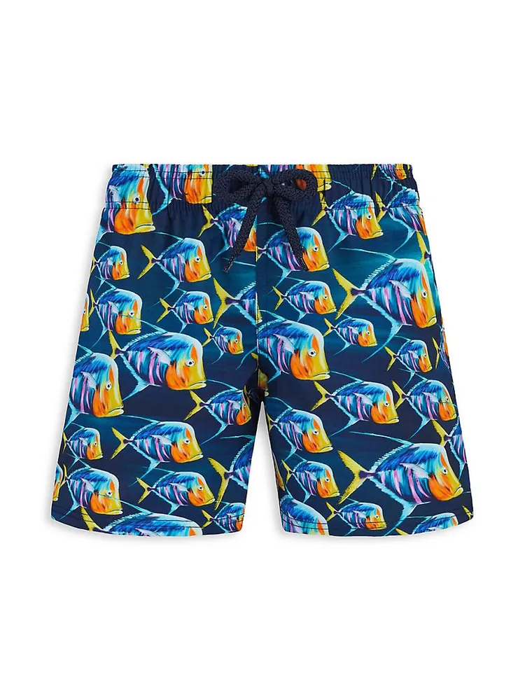 Little Boy's & Piranha Print Swim Trunks