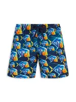 Little Boy's & Piranha Print Swim Trunks