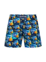 Little Boy's & Piranha Print Swim Trunks