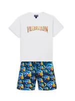 Little Boy's & Piranha Print Swim Trunks