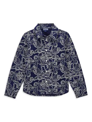 Little Boy's & Octopus Long-Sleeve Cotton Shirt