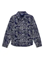 Little Boy's & Octopus Long-Sleeve Cotton Shirt