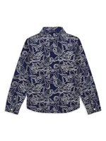 Little Boy's & Octopus Long-Sleeve Cotton Shirt