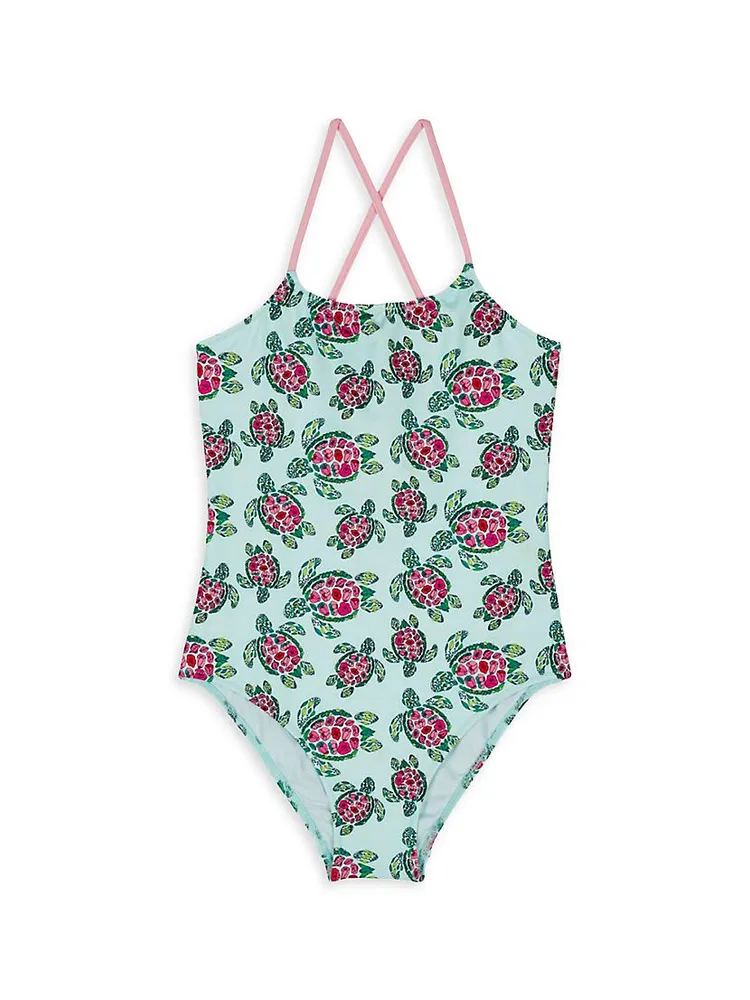 Little Girl's & Provincial Turtles One-Piece Swimsuit