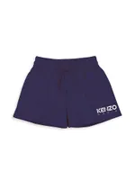 Little Girl's & Fleece Logo Shorts