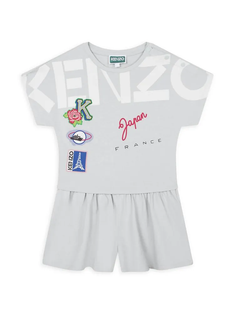 Little Girl's & Organic Cotton Logo Romper