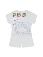 Little Girl's & Organic Cotton Logo Romper