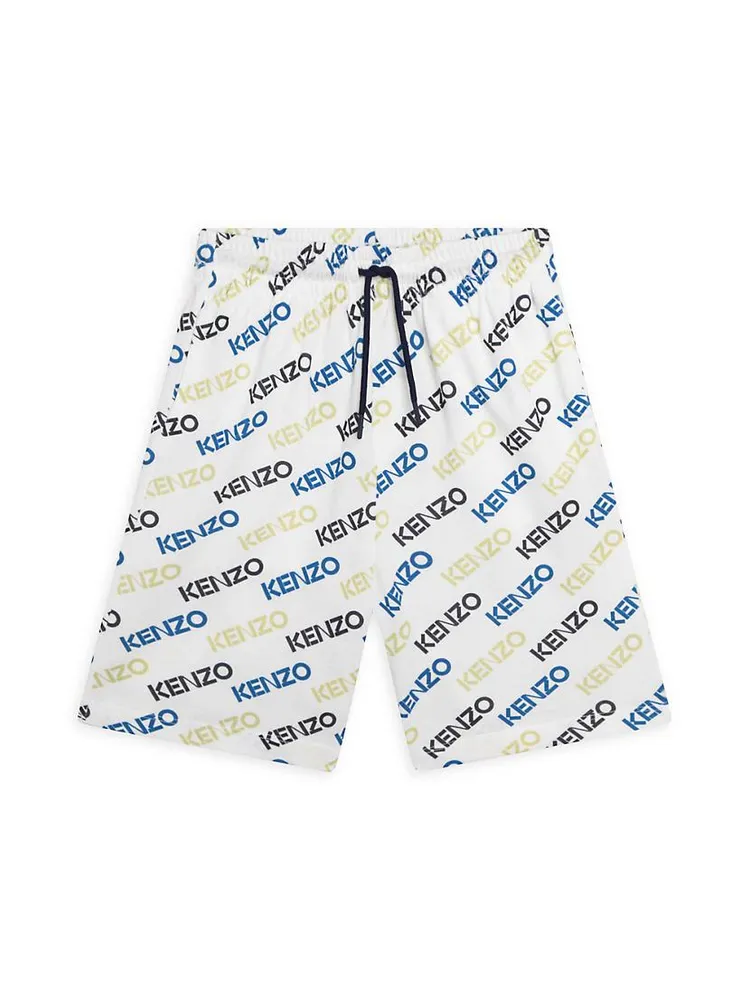 Little Boy's & Logo Print Bermuda Shorts