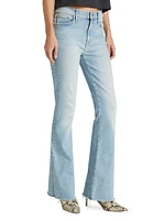 Weekender Fray Mid-Rise Flared Jeans