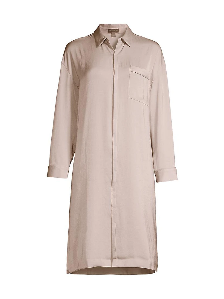 Washed Satin Piped Nightshirt